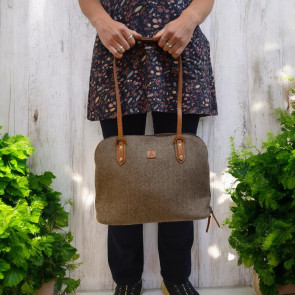 Herringbone Brown Hand Bag