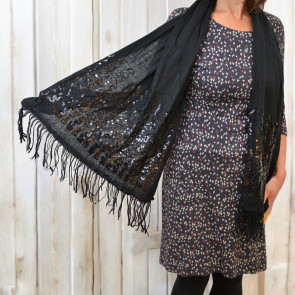 Black sequin scarf